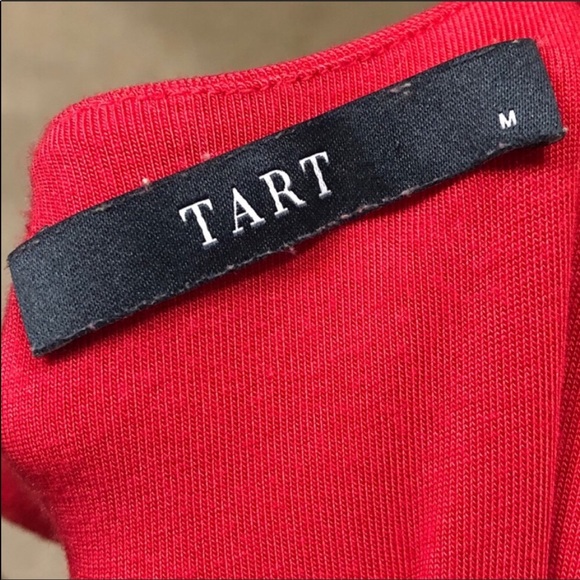 TART-Coral Red Silky Sleeveless/Backless Boho Maxi Dress Size Medium - Picture 6 of 7